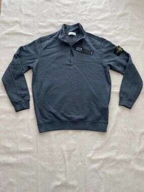 Stone Island Gray Cotton Half-Zipper Sweatshirt Size XL NWT
